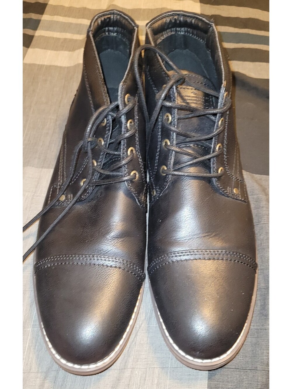 H&M Men's Black Cap Toe Chukka Boots Lace Up Ankle Boots Size 12 EU 46